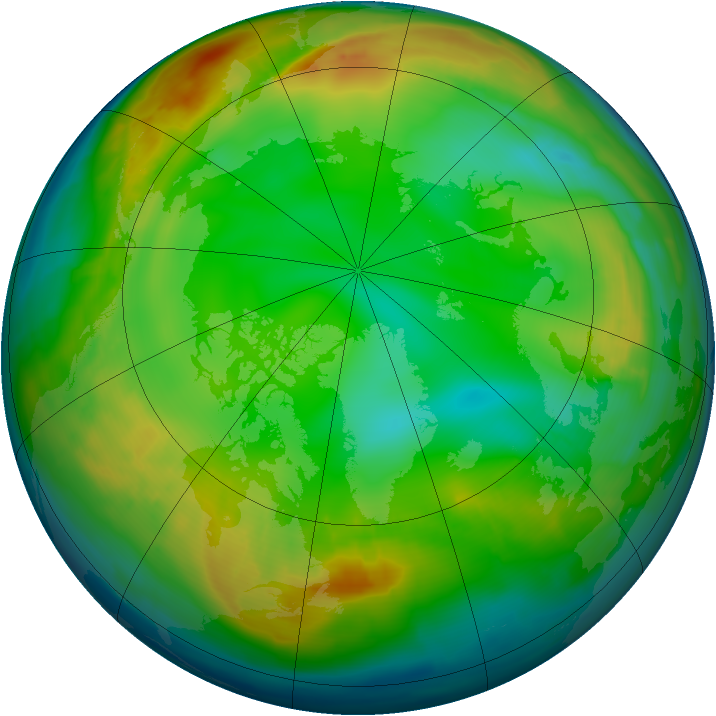 Arctic ozone map for 03 January 2009